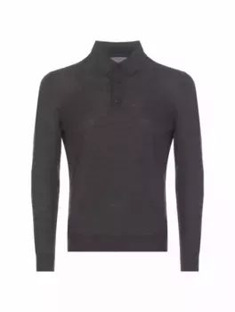 Шерстяное поло с длинными рукавами Kiton, серый