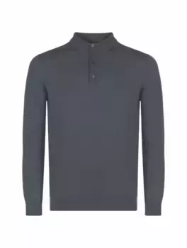 Шерстяное поло с длинными рукавами Loro Piana, черный