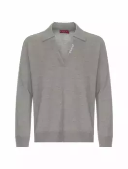 Шерстяное поло с логотипом Gucci, серый