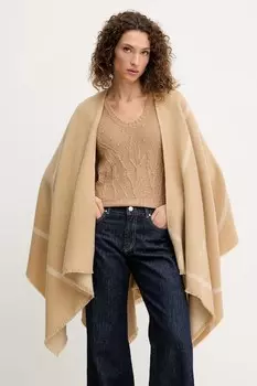 Шерстяное пончо GIUDEA Mm, бежевый