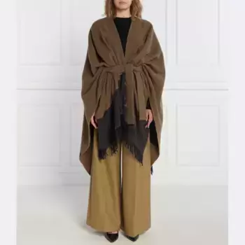 Шерстяное пончо обычного кроя Max Mara, коричневый