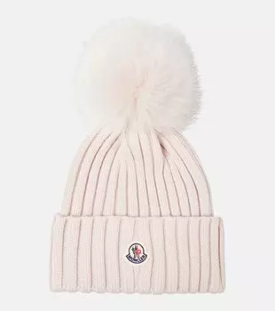 Шерстяной бини Moncler, розовый