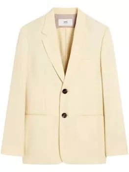 Шерстяной блейзер AMI Paris, нейтральный