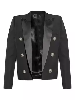 Шерстяной блейзер Balmain, черный