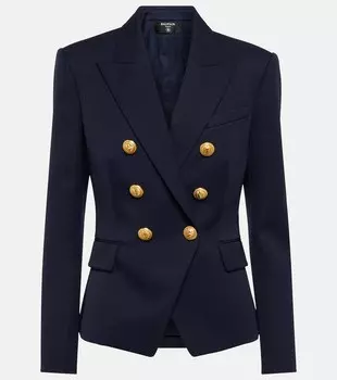 Шерстяной блейзер BALMAIN, синий