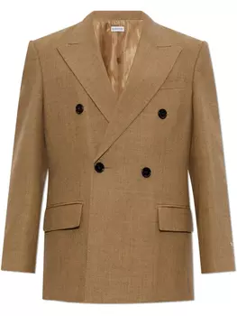Шерстяной блейзер Burberry, коричневый