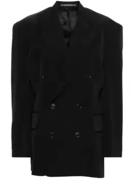 Шерстяной блейзер Cinched BALENCIAGA, черный