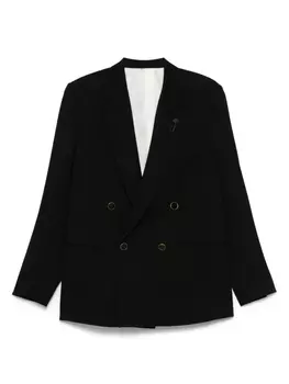 Шерстяной блейзер Lardini, черный