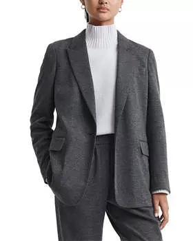 Шерстяной блейзер Reiss Amalie, серый