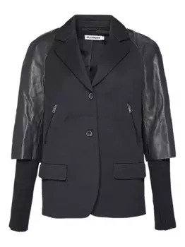 Шерстяной блейзер с двойными рукавами JIL SANDER, черный
