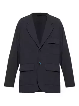 Шерстяной блейзер с карманами-клапанами GIORGIO ARMANI, черный