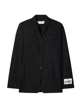 Шерстяной блейзер с надрезом Toybox Off-White, черный