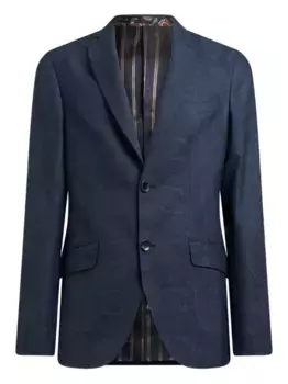 Шерстяной блейзер с узором пейсли ETRO, синий