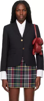 Шерстяной блейзер с высокой проймой и 4 планками Thom Browne