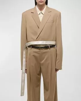 Шерстяной блейзер с запахом Helmut Lang, цвет Latte