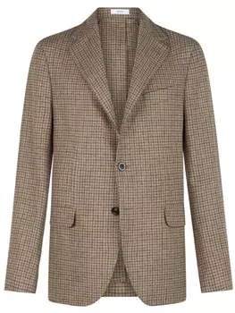 Шерстяной блейзер в клетку Boglioli, коричневый