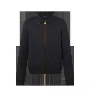 Шерстяной блузон с тиснением LV Blason Louis Vuitton, черный