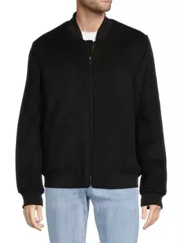 Шерстяной бомбер Cole Haan, черный
