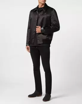 Шерстяной бомбер для собак Philipp Plein, черный