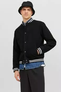 Шерстяной бомбер Jack & Jones, черный