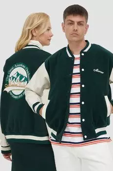 Шерстяной бомбер Mercer Amsterdam, зеленый