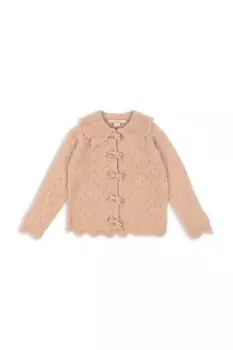 Шерстяной детский кардиган SMILLA KNIT CARDIGAN Konges Sljd, оранжевый