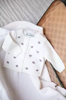 Шерстяной детский кардиган Tartine Et Chocolat, белый