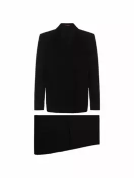 Шерстяной двубортный костюм Gucci, черный