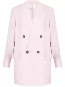 Шерстяной двубортный пиджак AMI Paris, розовый