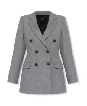Шерстяной двубортный пиджак Rag & Bone, серый