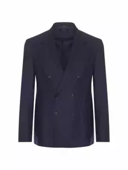 Шерстяной двубортный пиджак Sartorio, тёмно-синий