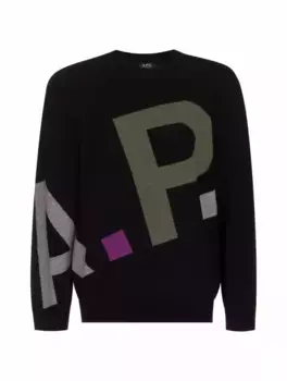 Шерстяной джемпер All Over A.P.C., черный