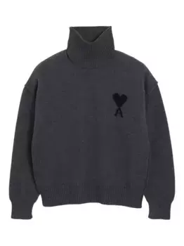 Шерстяной джемпер AMI Paris, серый