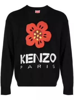 Шерстяной джемпер Boke Flower KENZO, черный