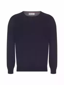 Шерстяной джемпер Brunello Cucinelli, тёмно-синий