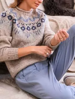 Шерстяной джемпер celtic & co.gansey fair isle Celtic & Co., цвет Oatmeal Fleck