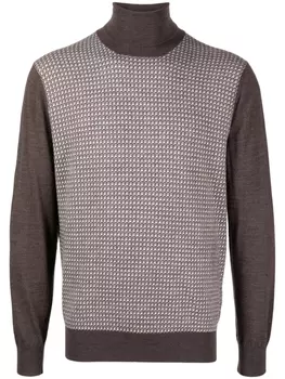 Шерстяной джемпер Cruciani с высоким воротом, коричневый