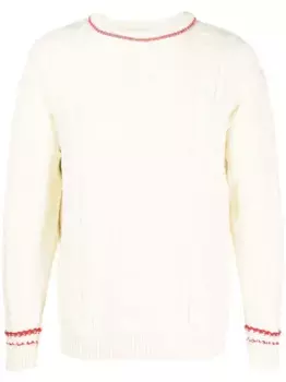 Шерстяной джемпер фактурной вязки Marine Serre, нейтральный