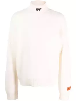 Шерстяной джемпер HPNY с высоким воротником Heron Preston, белый
