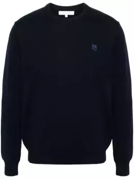 Шерстяной джемпер Maison Kitsun, синий