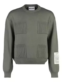 Шерстяной джемпер Moschino, серый