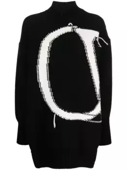 Шерстяной джемпер Ow с высоким воротником OFF-WHITE, черный