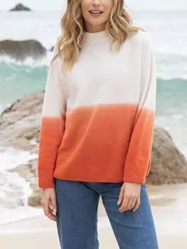 Шерстяной джемпер с эффектом омбре с валяной отделкой Celtic & Co., выжженное оранжевое омбре