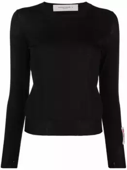 Шерстяной джемпер с эффектом потертости GOLDEN GOOSE, черный