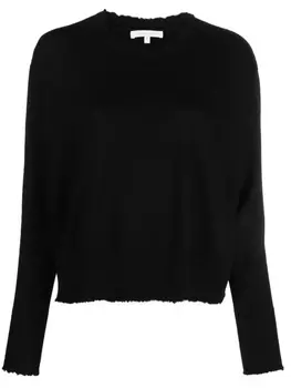 Шерстяной джемпер с эффектом потертости Patrizia Pepe, черный