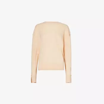 Шерстяной джемпер с длинными рукавами и разрезными манжетами Stella Mccartney, цвет magnolia