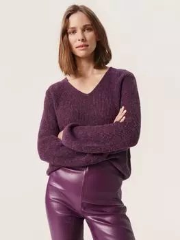 Шерстяной джемпер с длинными рукавами и V-образным вырезом Soaked In Luxury Tuesday, Hortensia