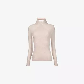 Шерстяной джемпер с длинными рукавами и воротником-хомутиком Leem, алый