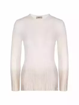 Шерстяной джемпер с градиентным принтом Herno, белый