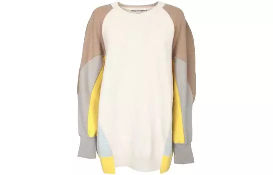 Шерстяной джемпер с контрастной вставкой Stella McCartney, мультиколор